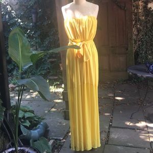 BCBG strapless yellow dress size 10